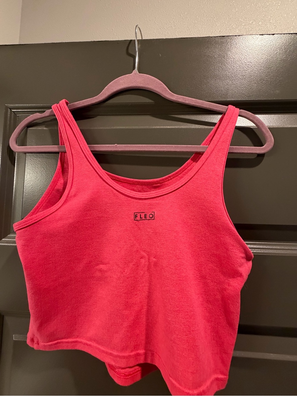 Fleo Bright Pink Cropped Scoop Tank